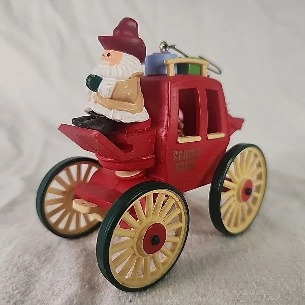 Hallmark Ornament 1988 Kringle Koach Here Comes Santa Series Xmas Stagecoach